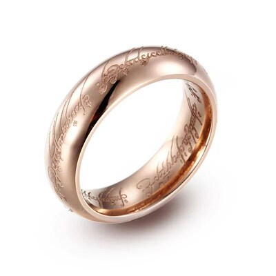 One Ring of Power 3D Carved Refined Wedding Ring Lovers Wome