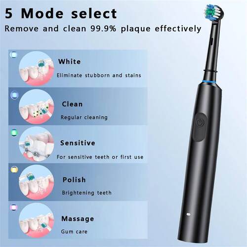 Electric Toothbrush Rotary Cleaning Teeth Brush Waterproof E