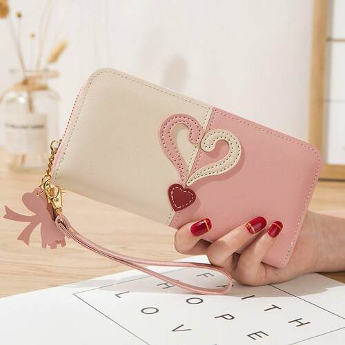 New Womens Heart Multi-function Wallet Money Bag Lady Long