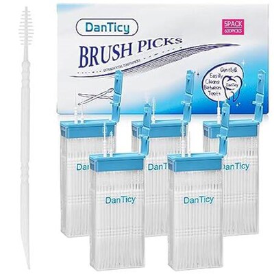 DanTicy Brushpicks Interdental Toothpicks,Soft Bristle De