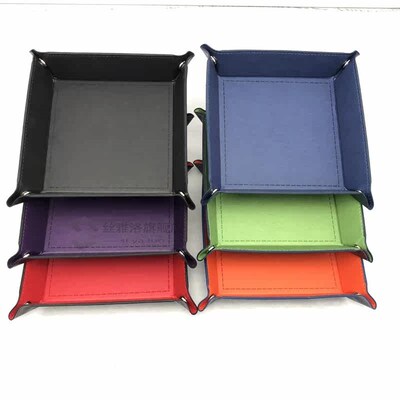 Foldable Storage Box P Leather Square Tray for Dice Table  K