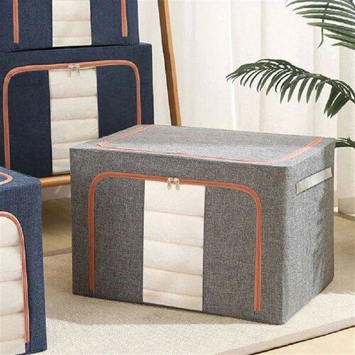Stackable Storage Bag with Metal Frame Foldable Clothes