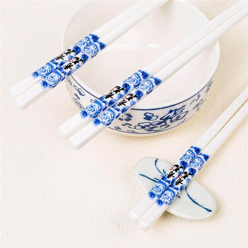 New Blue and White Porcelain Ceramic Chopsticks, Chinese Sty