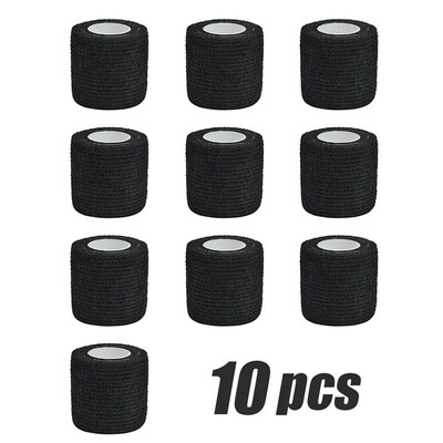 1/6/10Pcs 4.8m Black First Aid Self Adhesive Cohesive Elasti