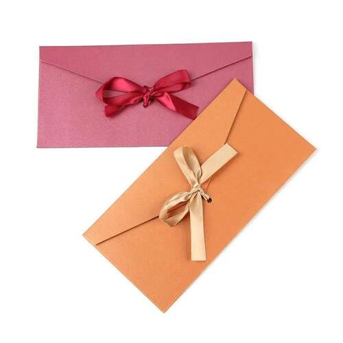 10 Pcs/set Envelope Pearlescent Paper Bow Thicken Ribbon Ret