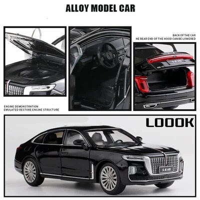 1/32 Hong Qi Limousine H9 Alloy Car Model Diecasts Toy Vehic