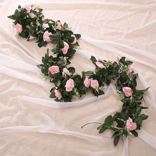 silk artificial rose vine hanging flowers for wall decoratio