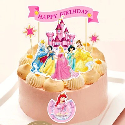 6Pcs/set  Six Princess Theme Cake Cupcake Toppers Cake Flag