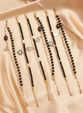 Multilayer Irregular Imitation Pearl Chunky Chain Star Flowe