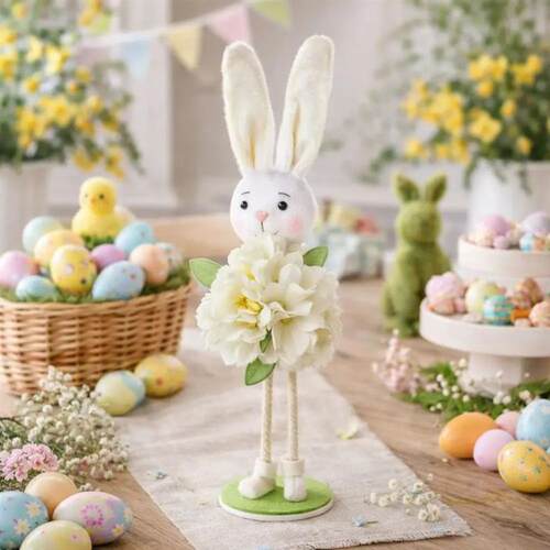 Funny Standing Easter Bunny Ornament Cute Colorful Bunny
