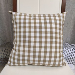 sofa pillow pillow backrest cotton cushion cover plaid pillo