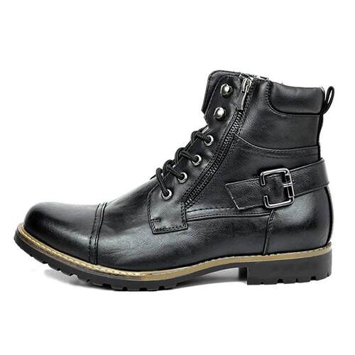 Metal double zipper motorcycle men boots shoes机车拉炼男靴鞋