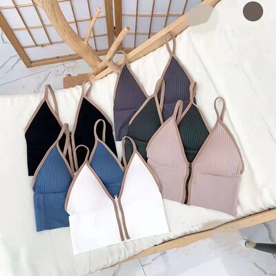 Women Sports Crop Tops Seamless Underwear Removable Padded C