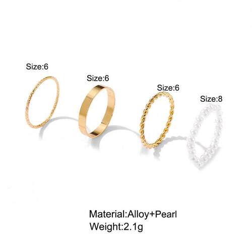 personality ins simple pearl rings elegant joints ring 戒指