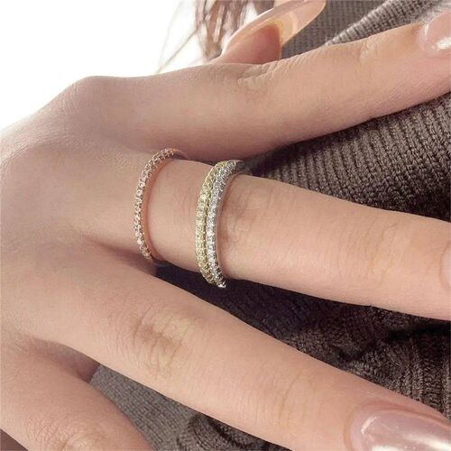 Tiny cate Micro Pave Zircon Rings For Women rendy Chic Cryst