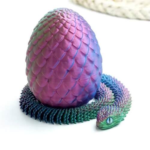 4pcs/set 3D printed snake surprise egg decoration, flexible