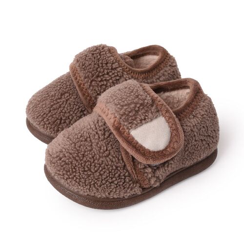 Kids Winter Cotton Slippers with Heel AntiSlip Soft Sole Ind