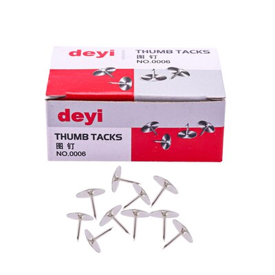 NickelPlated Thumbtacks Boxed 80Pcs Office Stationery Sofa N