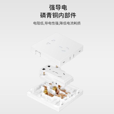 86Type Large Panel Wall Switch 5Hole Socket 3Hole 16A Open W