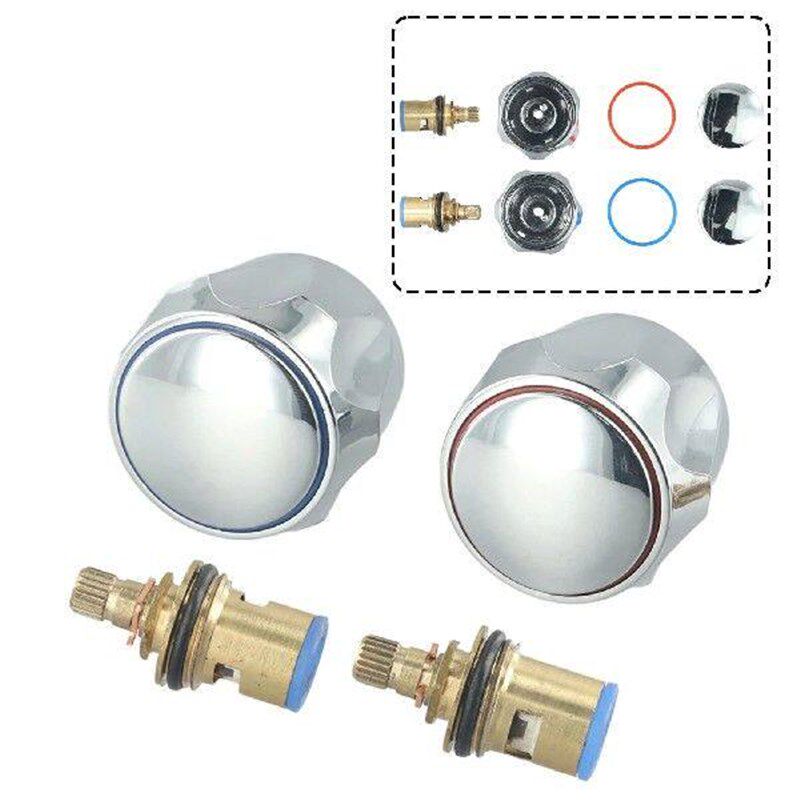2pcs Copper Valve Kitchen/bathroom Products Faucet Handle - 实物图