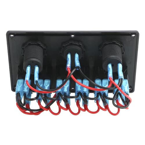 5/6 Gang Rocker Switch Panel With Fuse 4.2A Dual USB Slot So