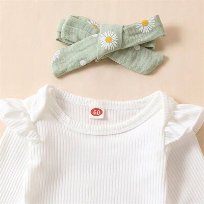 Citgeett Spring Infant Baby Girls Pants Sets White Long Slee