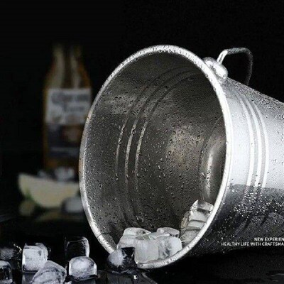 Ice Bucket Garteneimer Edelstahleimer Metall Weiss