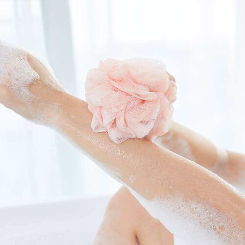 Solid color bath ball double color bath flower scrub bath ar