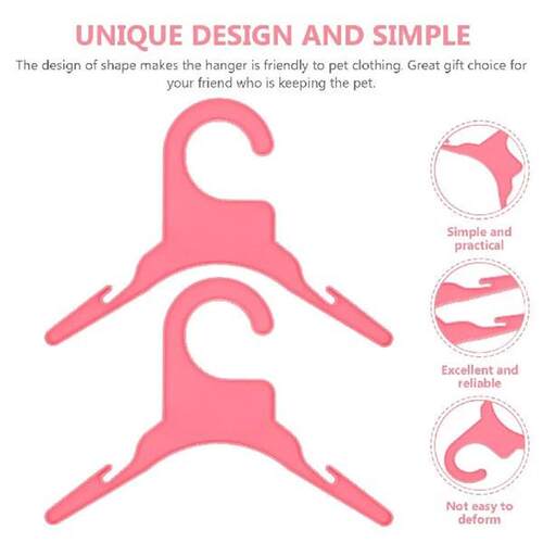 10 Pcs Dog Clothes Hangers Small Pink Plastic Durable