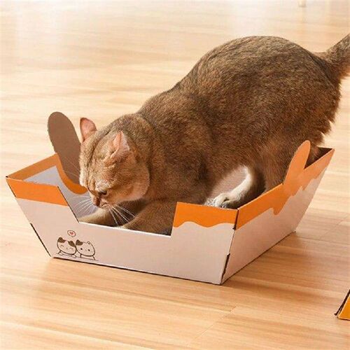 Hamburger Cat Nest House Kitten Bed Scratch Mat Scratching