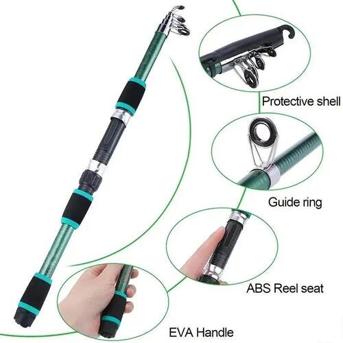 Fishing Pole Set Full Kits With Telescopic Fishing Rod And S