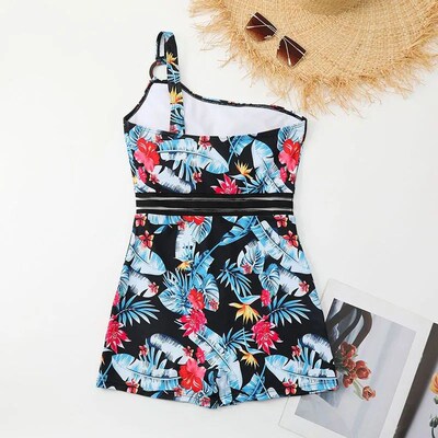 Bauhinia Women Printed One Piece Swimwear New High Waist Swi