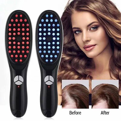 Alwafore Electric Massage Comb Blue Red Light Therapy Vibrat