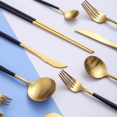 304 western steak knife fork spoon chopsticks set