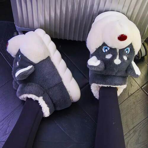 Cotton Slippers Women Winter Warm Shoes Plush  Indoor Couple