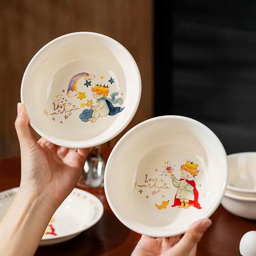 Little Prince Japanese-style Ceramic Oatmeal Bowl for Kids
