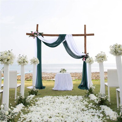 1PCS Wedding Tulle Chiffon DIY Wedding Arch Drape Sheer Crys