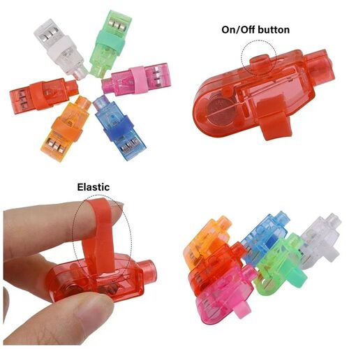 1/20pcs Childrens LED Lights Finger Rings Luminous Toys Glo