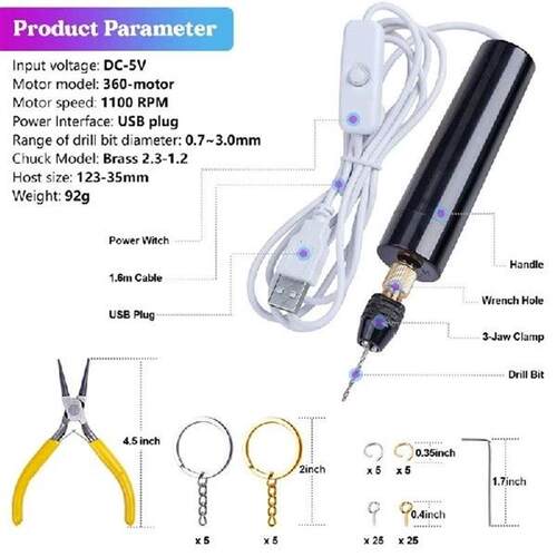 A57M-74Pcs Electric Resin Drill Sets, With 3-Jaw