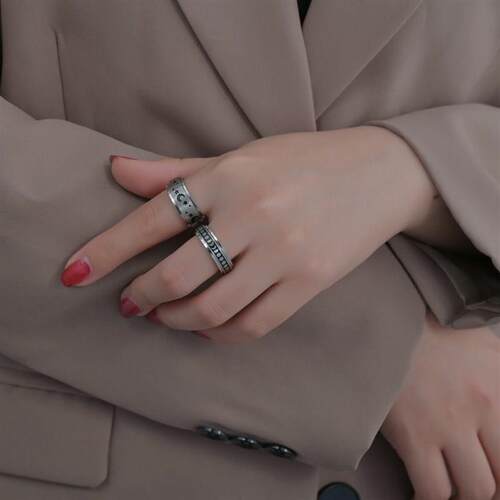 Anxiety Ring For Women Men Moon Fidgets Rings 2022 Trend Pun