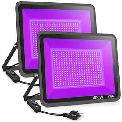 XYCN 2 Pack 400W LED Black Lights Outdoor, 395nm to 410nm