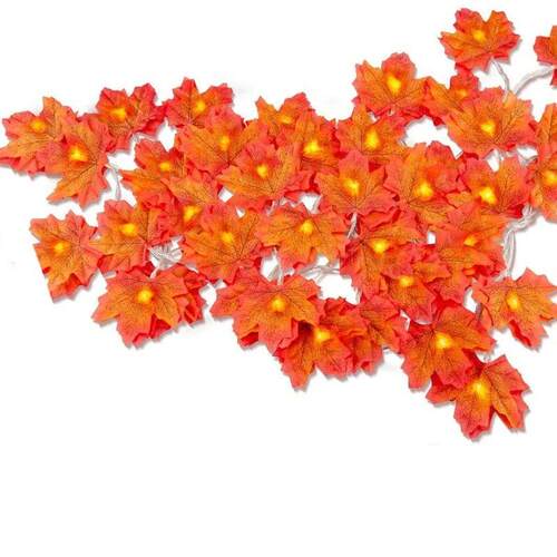 2/3/6M Christmas Decoration Artificial Maple Leaf Leaves LED