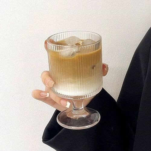 280ml Creative Striped Glass Ball High Feet Glas Wine Glasse