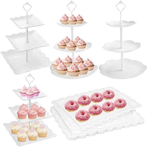3 Tier Cupcake Stand Plastic Tiered Serving Stand Dessert To