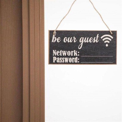 2Pcs Wooden Signboard Erasable Blackboard Network Password