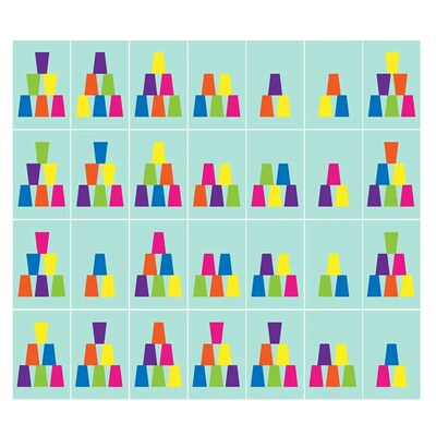 Stacking Cup Game With Card Kids Educational Montessori Toys