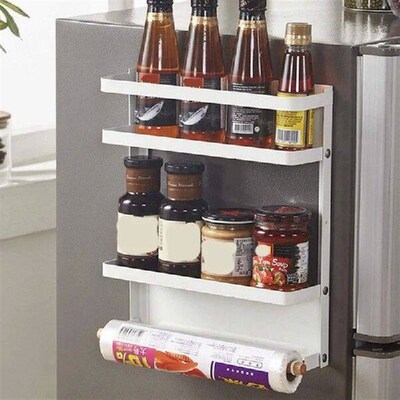 1PCS Hanging Fridge Shelf Spice Rack Wall Shelf