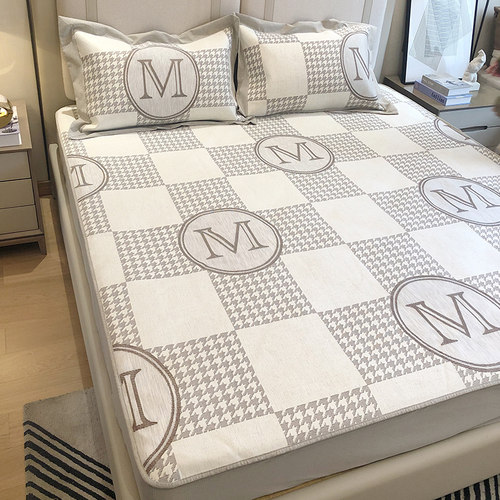 罗兰夏季凉席冰丝席可水洗床笠款空调席子学生宿舍单人凉感席