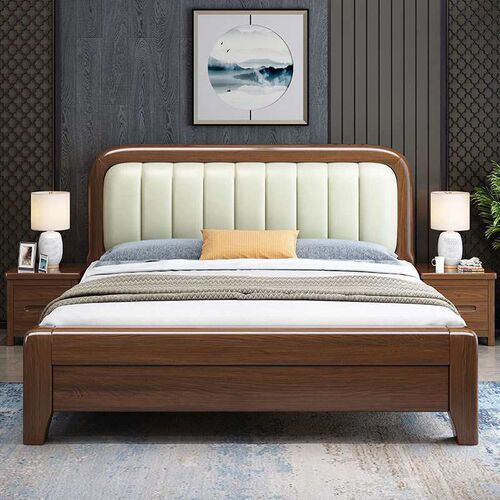 Walnut solid wood bed 1.5/1.8 m master bedroom modern simple