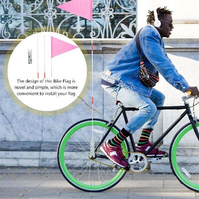 Bicycle Flagpole Holder Reflective Bike Trailer Portable